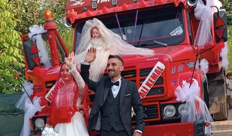 Kamyonu Gelin Arabası Yaptı, Düğün Şöleni!