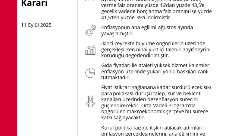 Merkez Bankası Faizleri İndirdi, Sıkı Politika Devam!