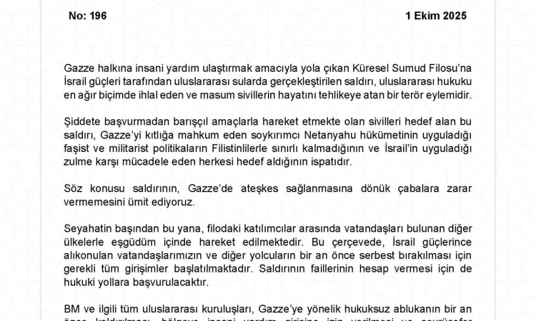 İsrail’in Saldırısına Bakanlıktan Sert Yanıt!