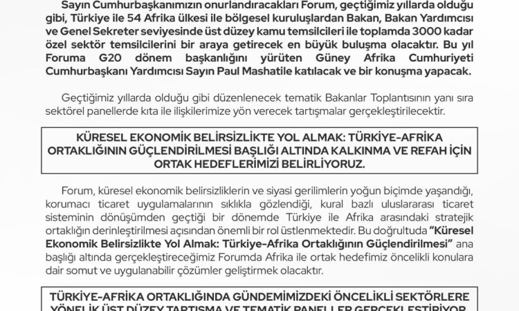 Türkiye-Afrika İş Forumu 2025’te İstanbul’da!