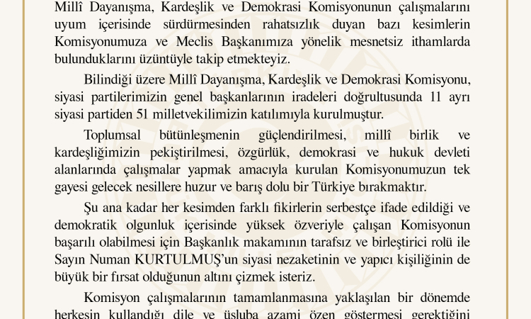 TBMM Komisyonu’ndan Sert Açıklama ve İmralı Gündemi