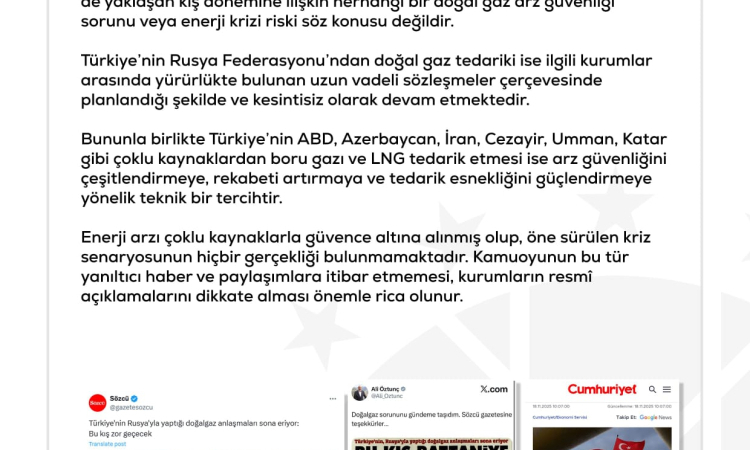 Türkiye’nin Enerji Güvencesi: Rus Gazı Devam Ediyor
