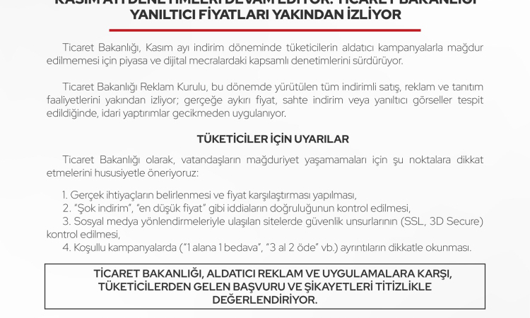 Kasim İndirimlerinde Denetimlere Hız Verildi!