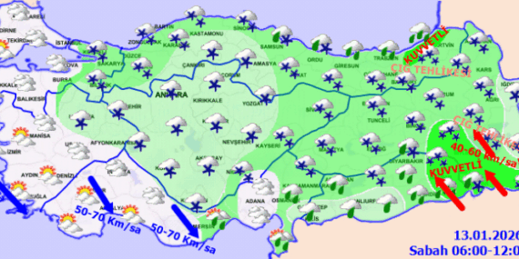 Türkiye’de Kuvvetli Yağış ve Çığ Tehlikesi!